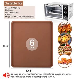 6 Pack Silicone Dehydrator Trays Compatible with Cosori CP267-FD, Nonstick Silicone Drye Sheets with Edge, Multi-purpose Reusable for Jerky, Fruit, Meat, Herbs, Vegetables, Crackers