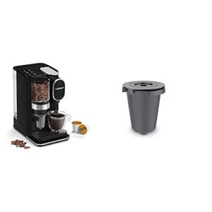 cuisinart dgb-2 conical burr grind & brew single-serve coffeemaker, black & cuisinart homebarista reusable filter cup, gray