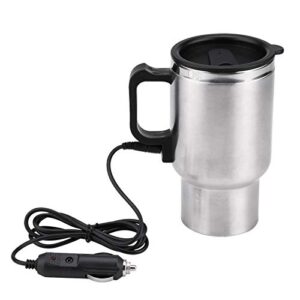 12v car kettle, portable 450ml car kettle boiler stainless steel electric kettle heating travel cup coffee mug, electric teapot quick boiling