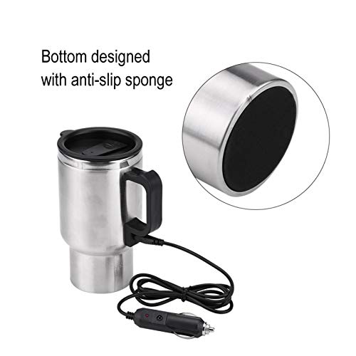 12V Car Kettle, Portable 450ml Car Kettle Boiler Stainless Steel Electric Kettle Heating Travel Cup Coffee Mug, Electric Teapot Quick Boiling