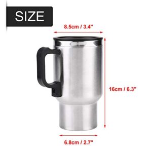 12V Car Kettle, Portable 450ml Car Kettle Boiler Stainless Steel Electric Kettle Heating Travel Cup Coffee Mug, Electric Teapot Quick Boiling