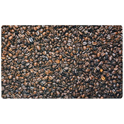 Drymate Coffee Maker Mat, (Coffee Station Bar Accessory) Protects Kitchen Countertops From Spills, Stains & Scratches - Absorbent/Waterproof/Machine Washable (USA Made) (12” x 20”) (Coffee Beans)