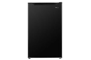 danby dcr033b1bm 3.3 cu.ft. compact refrigerator, mini fridge with top chiller for bar, living room, den, basement, kitchen, or dorm, black