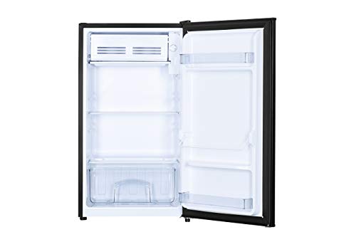 Danby DCR033B1BM 3.3 Cu.Ft. Compact Refrigerator, Mini Fridge with Top Chiller for Bar, Living Room, Den, Basement, Kitchen, or Dorm, Black