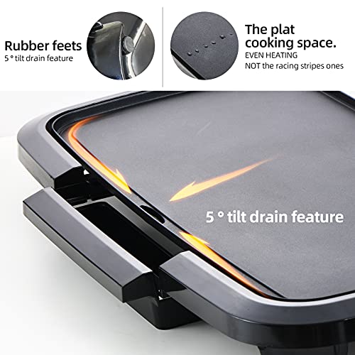 Aoran Pancake Indoor Grill Electric 22 inch Extra Large Electric Griddle ,Family sized Griddle Electric Non-stick for Pancakes,Burgers, Quesadillas,Breakfast, Lunch ,Cast Aluminum Griddle JP-001D 1600W