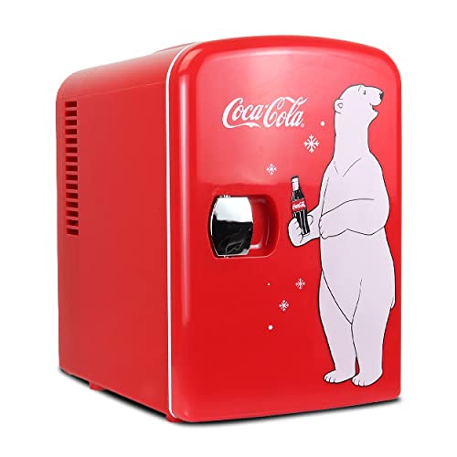 Coca Cola KWC4 KWC4B Polar Bear 4 litres Mini Fridge, 4 Liters, Red/White