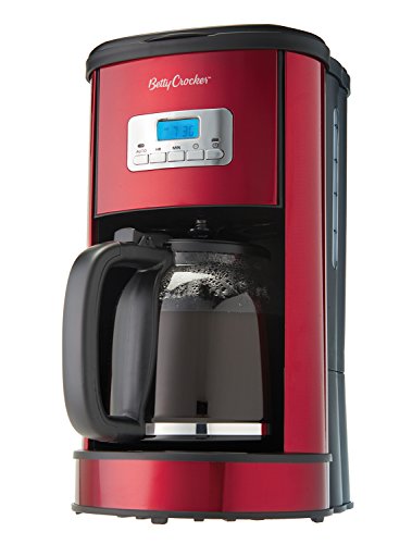 Betty Crocker BC-3736CMR 2 Digital 12-Cup Coffee Maker, Red