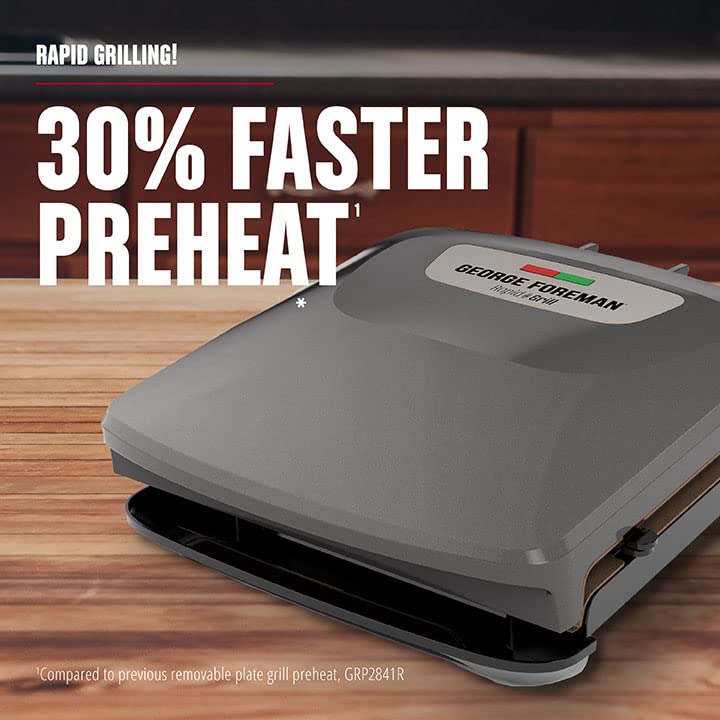 George Foreman Rapid Series 4-Serving Indoor Grill and Panini Press - Silver