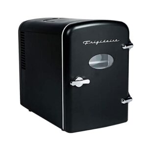 frigidaire retro 9-can capacity portable mini fridge efmis197-black (renewed)