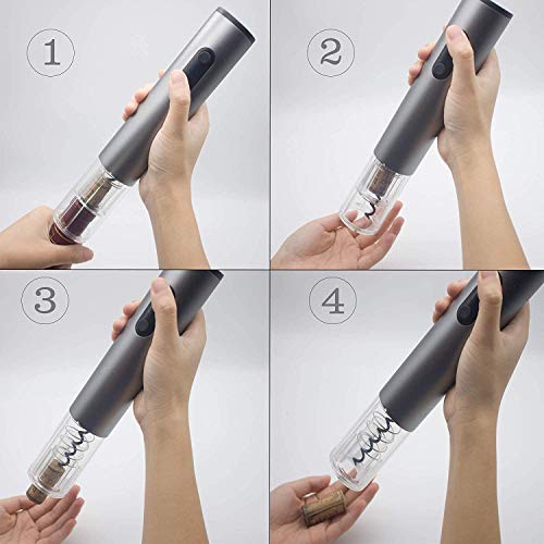 Wine Opener Electric,Wine Bottle Opener, Rechargeable Corkscrew with USB Charging Line,Pourer, Foil Cutter, Vacuum Pumping Stopper Battery Powered Cordless Wine Opener Kit