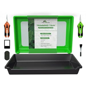 futurhydro trimming tray 150 micron screen keef pollen & herb dry sifter tray with 2 trimming scissors harvest accessories (green)