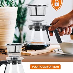 Commercial Chef Coffee Maker, Drip Coffee Maker with Pour Over Filter, 5 Cup Coffee Maker with 0.75L Water Tank, Brews in 6 Minutes