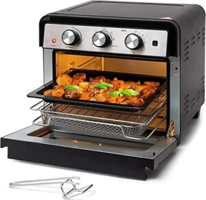 toaster oven 6-in-1 convection – air fryer for roast bake broil, 23 quart stainless steel
