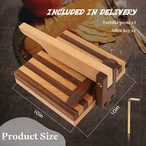 Hardwood Tortilla Maker - 10" Square Wooden Tortilla Press - for Homemade Mexican Tortillas, Roti, Burritos, Taco and More, Natural Food-Grade wood (beech & Walnut) - Enjoy the Natural Taste