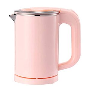 eglaf 0.5l small electric kettle – portable mini stainless steel travel kettle – water touch inner surface without plastic & cool touch outer surface (pink)