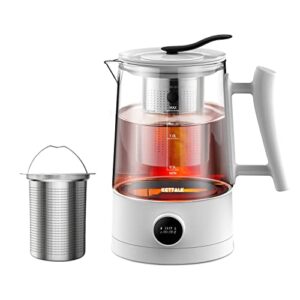 electric kettle , tea kettle with led indicator,1.7 l smart temperature control hot water kettle with removable infuser, bpa-free tea maker coffee pot auto shut-off & boil dry protection,keep warm 12h