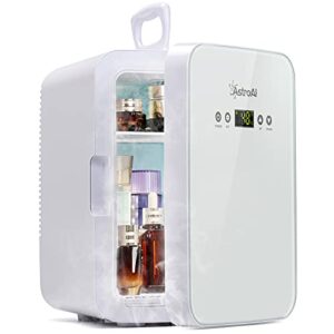 AstroAI Mini Fridge 15 Can Digital Display and Temperature Control, Thermoelectric Cooler and Warmer for Skincare/Cosmetics, Foods,10 Liter 110V AC/12V DC Portable Fridge For Home/Travel