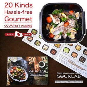 GOURLAB+ Microwave Cookware 6 in 1 Anyday Cookware Freezer & Oven Safe, Vegetable, Rice, Ramen Microwave Steamer BPA Free (Black) - Made in Japan…