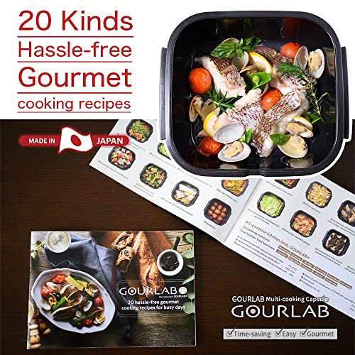 GOURLAB+ Microwave Cookware 6 in 1 Anyday Cookware Freezer & Oven Safe, Vegetable, Rice, Ramen Microwave Steamer BPA Free (Black) - Made in Japan…