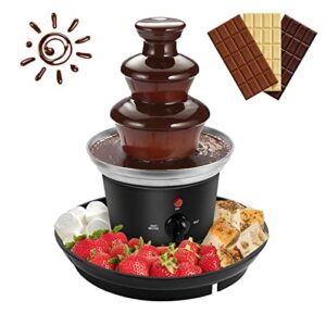 chocolate fountain party fountain, chocolate fountain for nacho cheese bbq sauce ranch liqueurs, stainless steel chocolate fondue fountain for birthday party wedding (1.5lb, mysterious black)