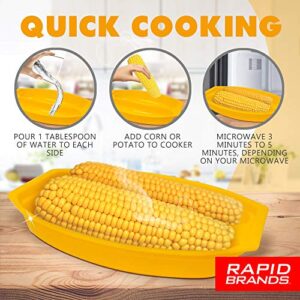 Rapid Corn & Potato Cooker | Microwave Fresh & Frozen Vegetables in Less Than 5 Minutes | Perfect for Dorm, Small Kitchen, or Office | Dishwasher-Safe, Microwaveable, & BPA-Free