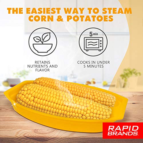 Rapid Corn & Potato Cooker | Microwave Fresh & Frozen Vegetables in Less Than 5 Minutes | Perfect for Dorm, Small Kitchen, or Office | Dishwasher-Safe, Microwaveable, & BPA-Free