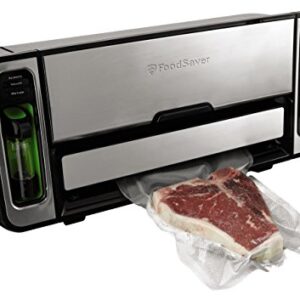 FoodSaver Vacuum Sealer Machine with Express Vacuum Seal Bag Maker with Sealer Bags and Roll and Handheld Vacuum Sealer for Airtight Food Storage and Sous Vide, Silver