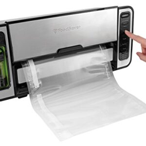 FoodSaver Vacuum Sealer Machine with Express Vacuum Seal Bag Maker with Sealer Bags and Roll and Handheld Vacuum Sealer for Airtight Food Storage and Sous Vide, Silver