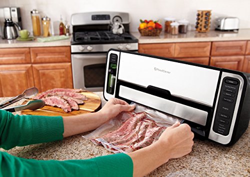 FoodSaver Vacuum Sealer Machine with Express Vacuum Seal Bag Maker with Sealer Bags and Roll and Handheld Vacuum Sealer for Airtight Food Storage and Sous Vide, Silver