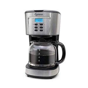 Capresso 12-Cup Coffee Maker with Glass Carafe, Stainless and Black 416.05