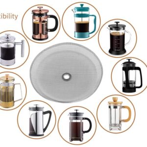 Sivaphe 34oz French Press Filter Stainless Steel for Coffee Maker, 1000ml / 8 cup French Press Screen Pack of 6