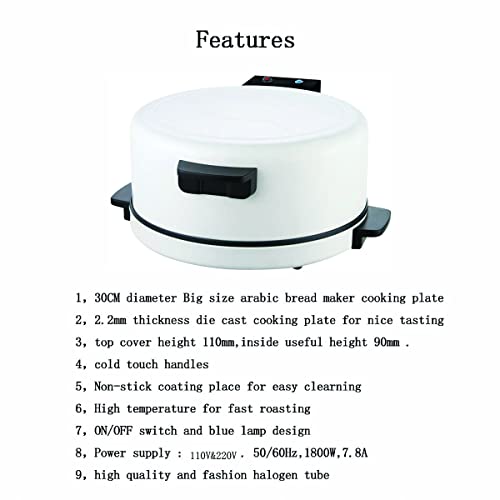 Pizza Maker - Electric Nonstick Boiler - Countertop Pizza & Quesadilla Oven, Pita Bread, Cookware, Red Pizza Maker