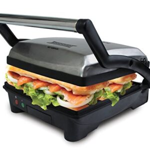 Courant CPP-4140 4-Serving Panini Press and Sandwich Griddler with Non-stick Coated Plates - Indoor Grill