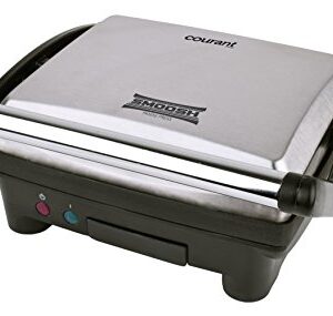 Courant CPP-4140 4-Serving Panini Press and Sandwich Griddler with Non-stick Coated Plates - Indoor Grill