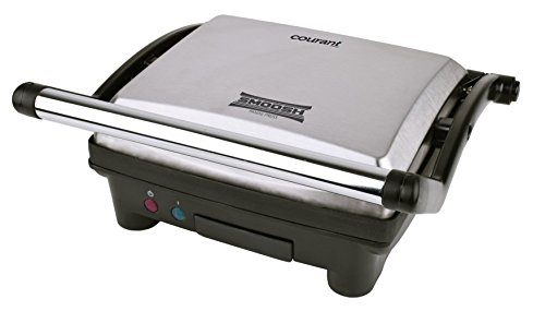 Courant CPP-4140 4-Serving Panini Press and Sandwich Griddler with Non-stick Coated Plates - Indoor Grill