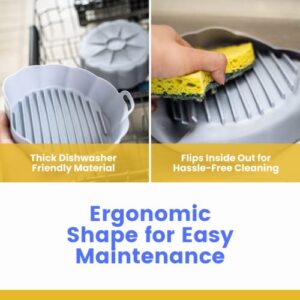 [UPGRADED] Air Fryer Silicone Liners – Replace Flammable Parchment Liner – Air Fryer Accessories – For Airfryer, Oven, Instant Pot, Pressure Cooker, & Microwave – Dishwasher Safe – Set of Two Sizes