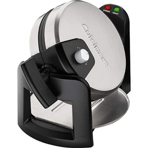 Cuisinart WAF-F30 Round Flip Belgian Waffle Maker Black/Stainless Bundle with 1 YR CPS Enhanced Protection Pack