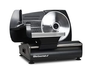 elite gourmet emt-625b## ultimate precision electric deli food meat slicer removable stainless steel blade, adjustable thickness, ideal for cold cuts, hard cheese, vegetables & bread, 7.5”, black