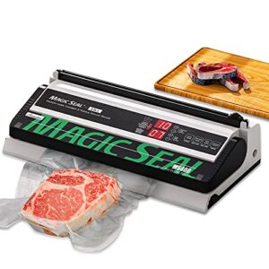 magic seal 16” 2-in-1 double pump vacuum sealer machine ms400, compatible with flat bags of commercial chamber sealers and embossed bags of household sealers, multiple operating modes