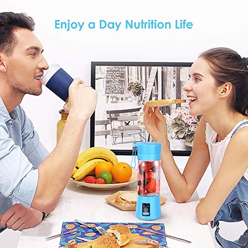 BALYWOOD Portable Blender, Personal Blender with USB Rechargeable Mini Fruit Juice Mixer, Personal Size Blender for Smoothies and Shakes Mini Juicer Cup Travel 380ML, Fruit Juice, Milk, S