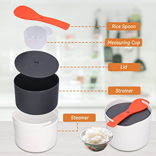 Microwave Rice Cooker,Microwave Rice Cooker Steamer,2L Microwave Cookware, Large Capacity Microwave Rice Cooker Steamer, Microwave Rice Makefor Rice, Pasta,Vegetables,Ramen