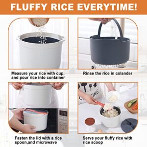 Microwave Rice Cooker,Microwave Rice Cooker Steamer,2L Microwave Cookware, Large Capacity Microwave Rice Cooker Steamer, Microwave Rice Makefor Rice, Pasta,Vegetables,Ramen