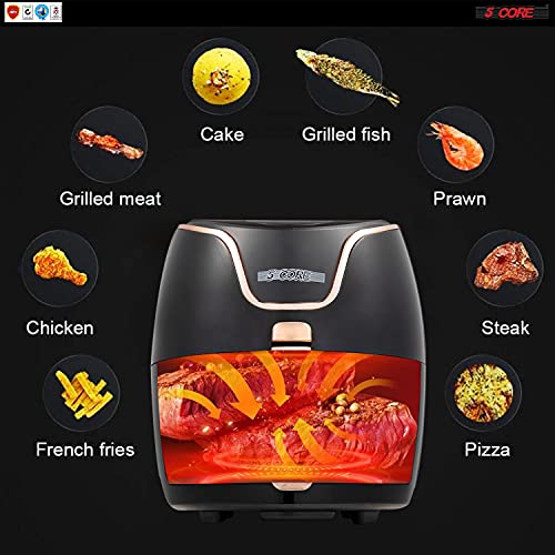 5 Core Air Fryer, 3.8 Quart (3 Liter) Electric Hot Air Fryers Oven 1400W Oilless Cooker with Nonstick Frying Pot and Ergonomic Large Touch Screen, ETL Approved AF 380