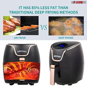 5 Core Air Fryer, 3.8 Quart (3 Liter) Electric Hot Air Fryers Oven 1400W Oilless Cooker with Nonstick Frying Pot and Ergonomic Large Touch Screen, ETL Approved AF 380