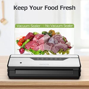 OMOTE Vacuum Sealer Machine, Dry, Moist & Pulse Modes for Food Storage, Handheld Portable Design, Easy to Operate with Built-in Cutter, Paper Bag Storage and Starter Kit