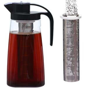 cold brew coffee maker with stainless steel filter, 70oz, 2-quart, airtight bpa-free tritan pitcher, crowed iced tea maker