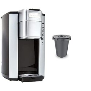 cuisinart ss-5p1 single serve brewer coffemaker, 40 oz, silver & homebarista reusable filter cup, gray