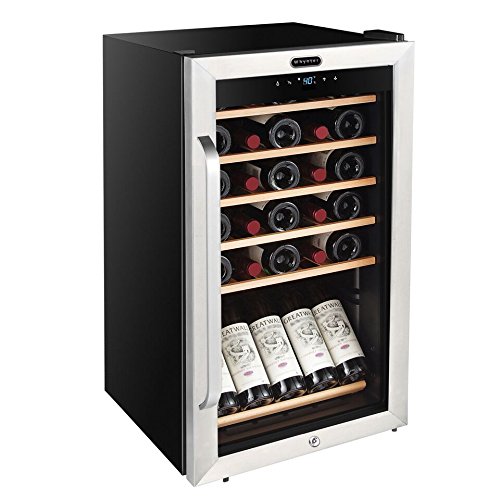 Whynter FWC-341TS 34 Bottle Freestanding Stainless Steel Wine Refrigerator with Display Shelf and Digital Control