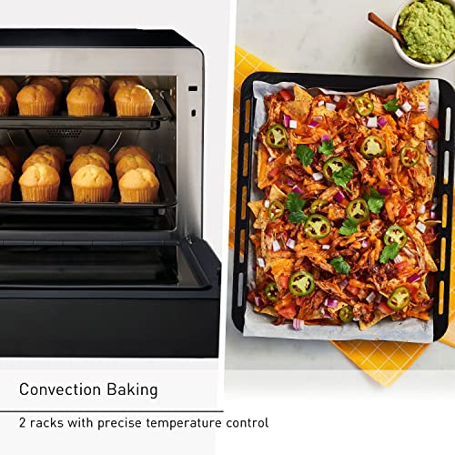 Panasonic HomeChef 7-in-1 Compact Oven with Convection Bake, Airfryer, Steam, Slow Cook, Ferment, 1200 watts, .7 cu ft with Easy Clean Interior - NU-SC180B (Black)