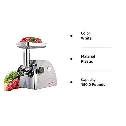 Sunmile SM-G31 Electric Meat Grinder - Max 1HP 800W- ETL Meat Mincer Sausage Grinder, Stainless Steel Cutting Blade, 3 Stainless Steel Grinding Plates, 1 Big Sausage Stuff